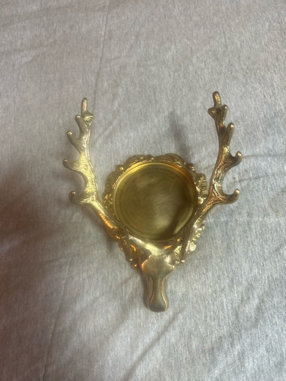 Brass Antler Tealight Candle Holder - Decorative Accent